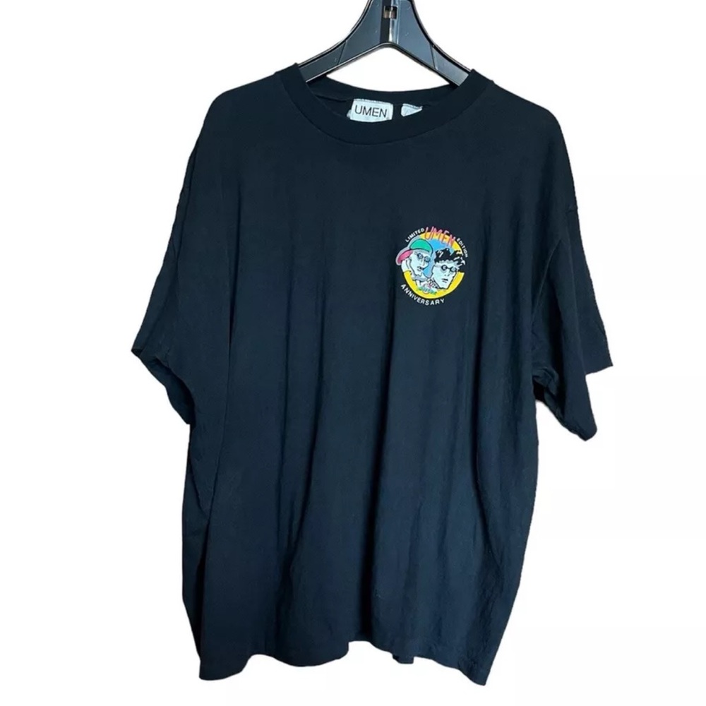 Vintage 90s UMEN U Men Black Streetwear T Shirt